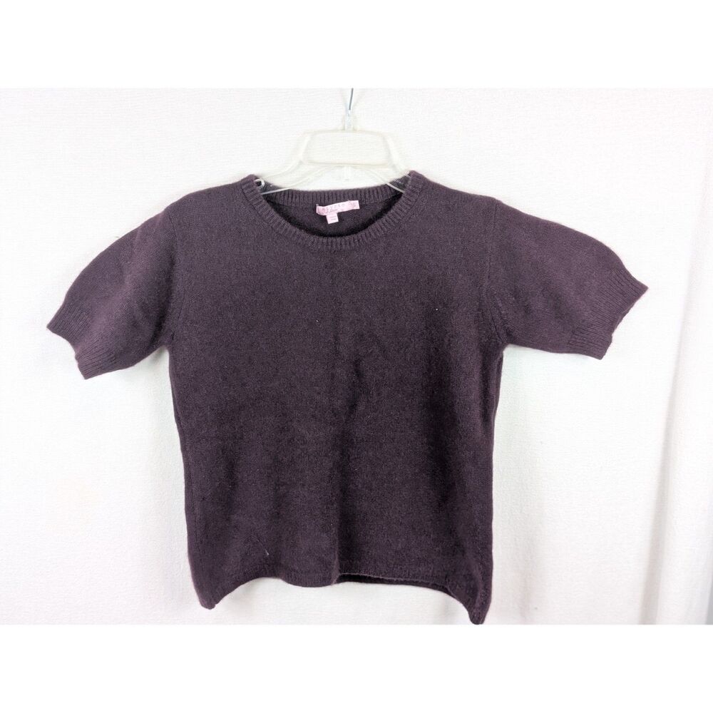 Calypso St. Barth Cashmere Short Sleeve Shirt Purple Women's Size Small